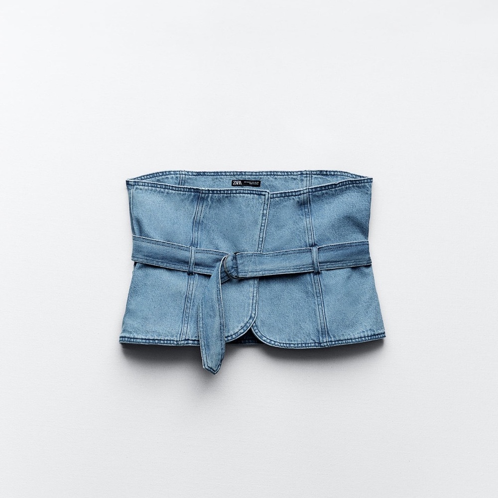 Zara Denim Wide Belt - Size XS-S - NWT